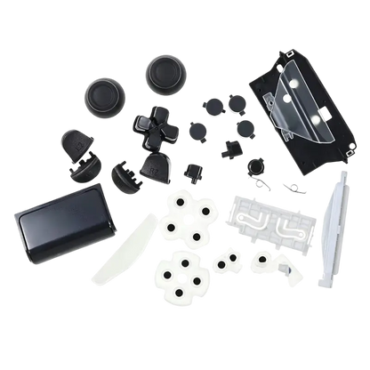 Black full housing shell replacement kit with outer covers, internal frame and button components for a PS4 DualShock 4 JDM-030 controller - THARAA STORE