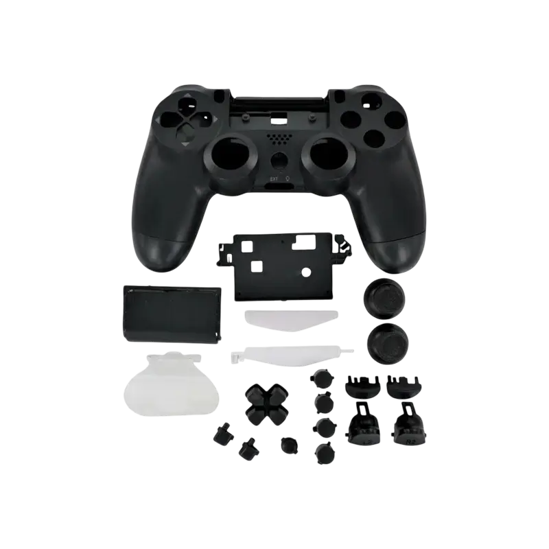 Black replacement full shell and buttons kit for PS4 DualShock 4 JDM-040 controller - THARAA STORE