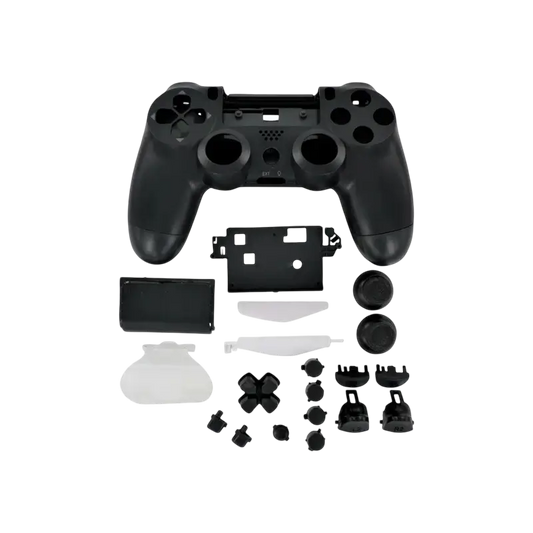 Black replacement full shell and buttons kit for PS4 DualShock 4 JDM-040 controller - THARAA STORE
