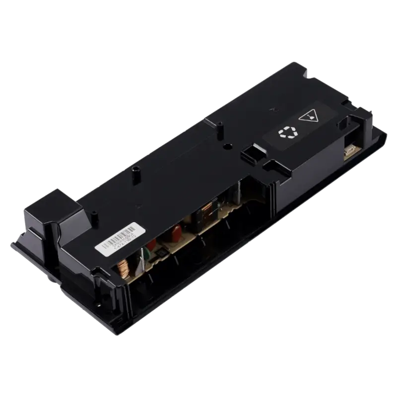 Black ADP-300FR 4-pin internal power supply for PS4 Pro CUH-72XX, shown from multiple angles with its casing, internal components, mounting points, and AC power inlet - THARAA STORE