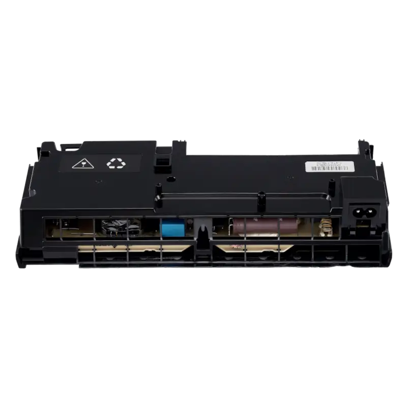Black ADP-300FR 4-pin internal power supply for PS4 Pro CUH-72XX, shown from multiple angles with its casing, internal components, mounting points, and AC power inlet - THARAA STORE