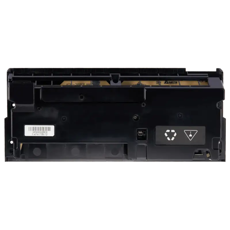 Black ADP-300FR 4-pin internal power supply for PS4 Pro CUH-72XX, shown from multiple angles with its casing, internal components, mounting points, and AC power inlet - THARAA STORE