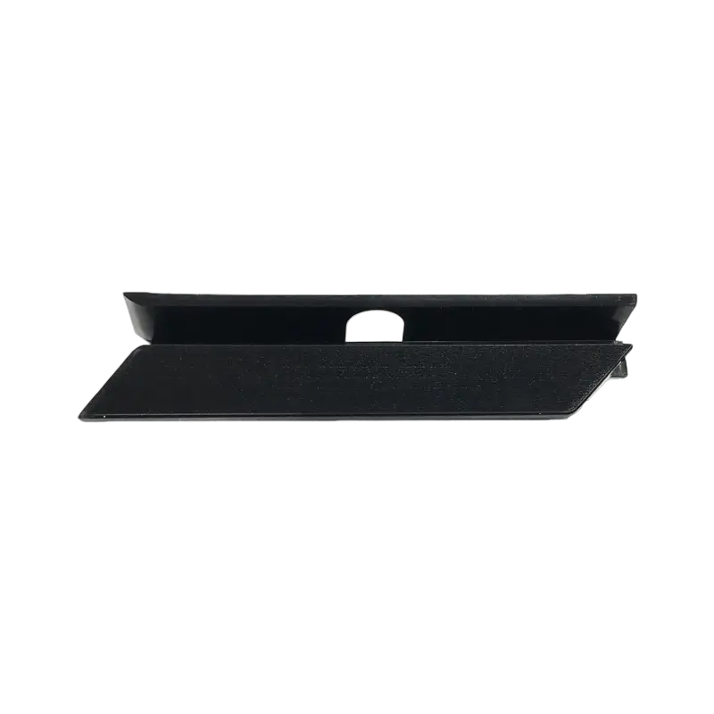 Black PS4 Pro hard drive bay cover with textured exterior surface and molded attachment edges, shown from two angles - THARAA STORE