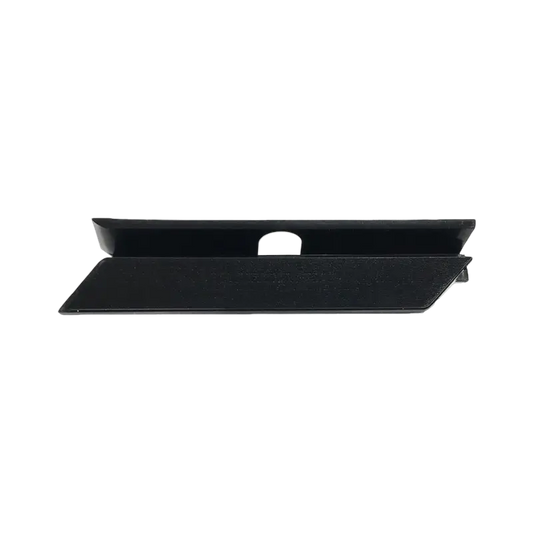 Black PS4 Pro hard drive bay cover with textured exterior surface and molded attachment edges, shown from two angles - THARAA STORE