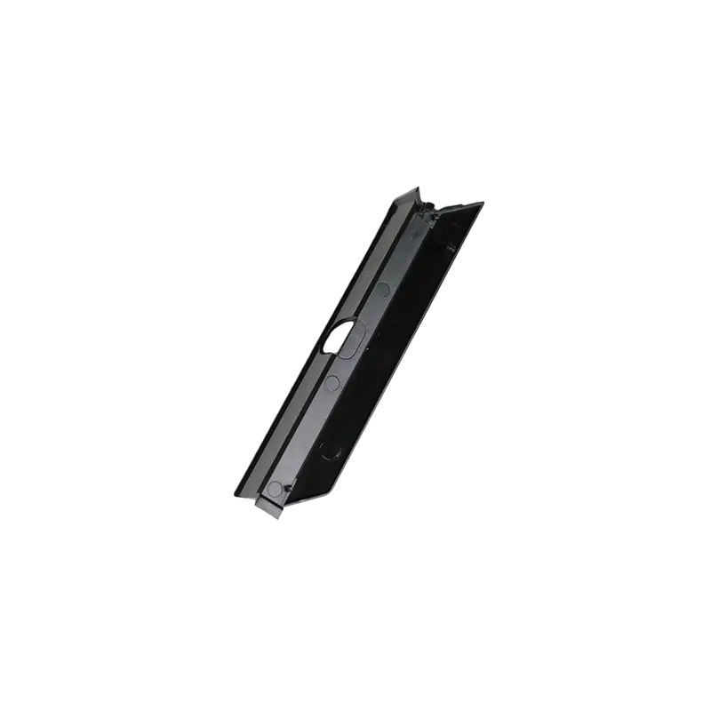 Black PS4 Pro hard drive bay cover with textured exterior surface and molded attachment edges, shown from two angles - THARAA STORE