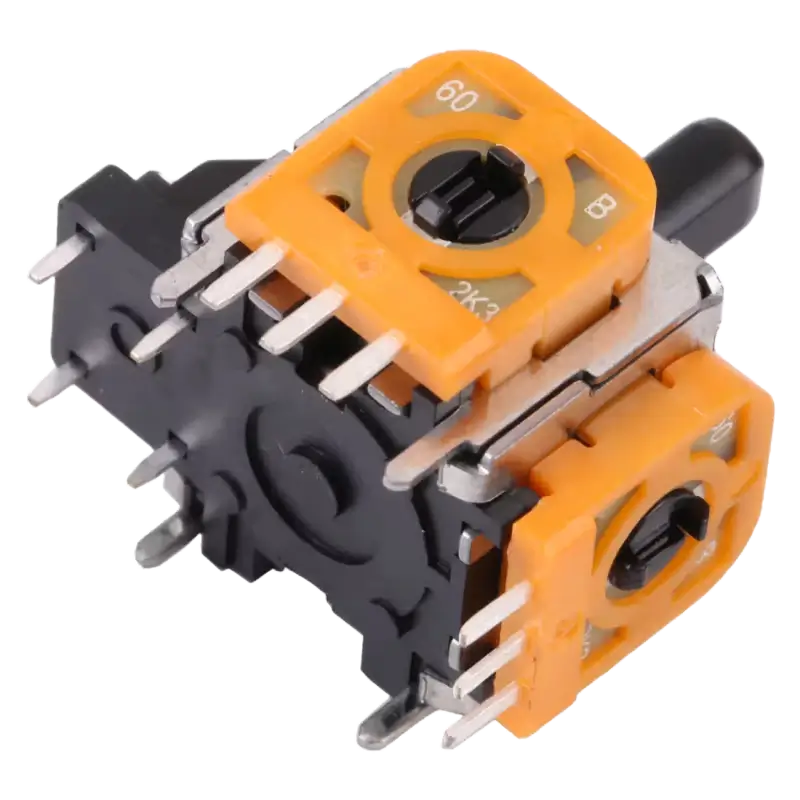 Orange 3D analog joystick module with 10K potentiometers for PS4 and PS5 controller repair - THARAA STORE