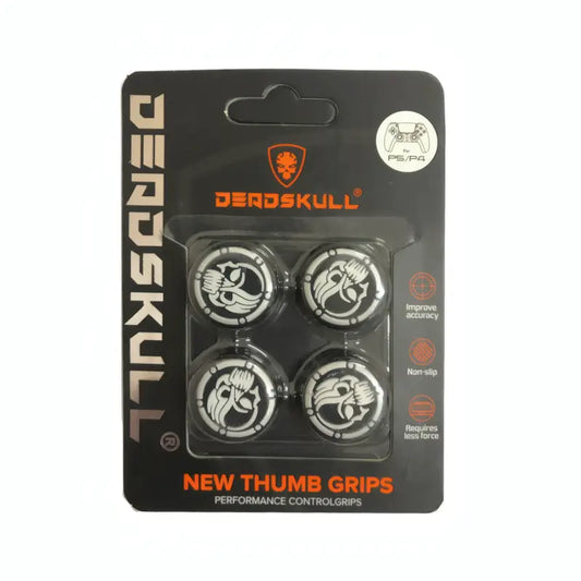 Skull Thumb Grips for PS4 and PS5 Controllers – Set of 4 Protective Analog Caps