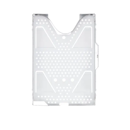 Silver metal hard drive mounting bracket for PlayStation 4 Slim, shown from the front and at an angle - THARAA STORE