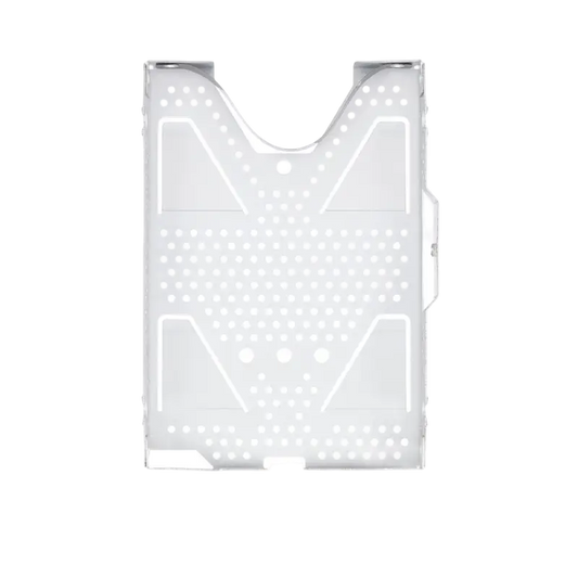 Silver metal hard drive mounting bracket for PlayStation 4 Slim, shown from the front and at an angle - THARAA STORE