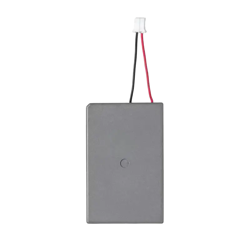 Rectangular replacement controller battery with a short red and black cable and white connector, shown from both sides - THARAA STORE