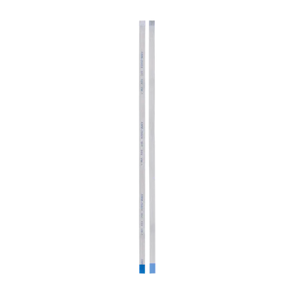 Long, narrow PS4 Slim sensor eject button ribbon flex cable with blue reinforced ends, shown from multiple sides - THARAA STORE