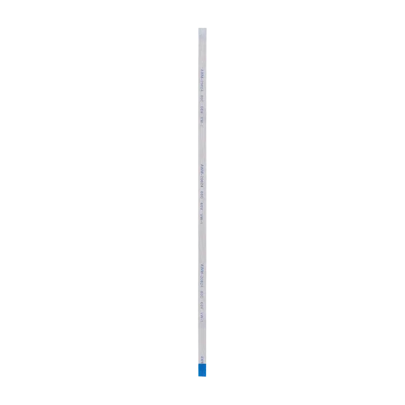 Long, narrow PS4 Slim sensor eject button ribbon flex cable with blue reinforced ends, shown from multiple sides - THARAA STORE