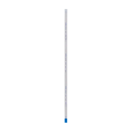 Long, narrow PS4 Slim sensor eject button ribbon flex cable with blue reinforced ends, shown from multiple sides - THARAA STORE