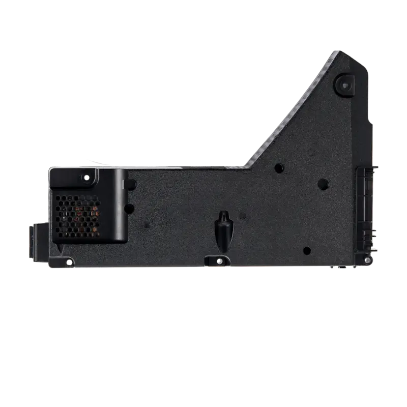 Black internal PS5 power supply unit for compatible CFI-10XX and CFI-11XX consoles, shown from multiple angles with its specification label, ventilation openings, mounting points and AC power connector - THARAA STORE