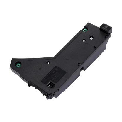 Black internal PS5 power supply unit for compatible CFI-10XX and CFI-11XX consoles, shown from multiple angles with its specification label, ventilation openings, mounting points and AC power connector - THARAA STORE