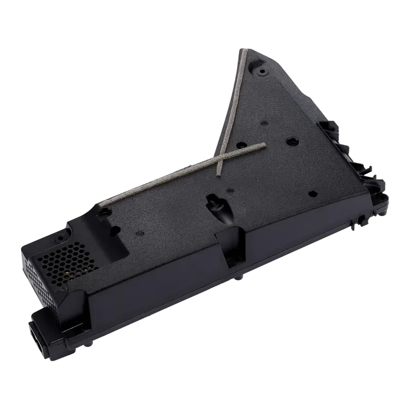 Black internal PS5 power supply unit for compatible CFI-10XX and CFI-11XX consoles, shown from multiple angles with its specification label, ventilation openings, mounting points and AC power connector - THARAA STORE