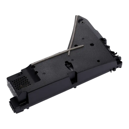 Black internal PS5 power supply unit for compatible CFI-10XX and CFI-11XX consoles, shown from multiple angles with its specification label, ventilation openings, mounting points and AC power connector - THARAA STORE