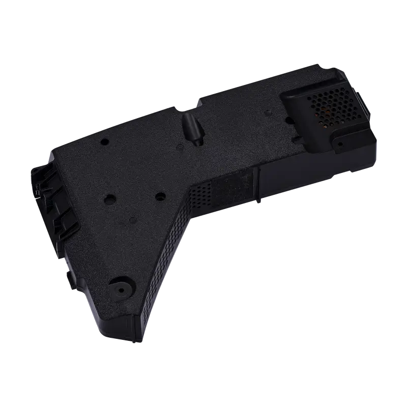 Black ADP-400FR internal power supply for compatible PS5 CFI-12XX consoles, shown from multiple angles with its identification label, ventilation openings, mounting points and connectors - THARAA STORE