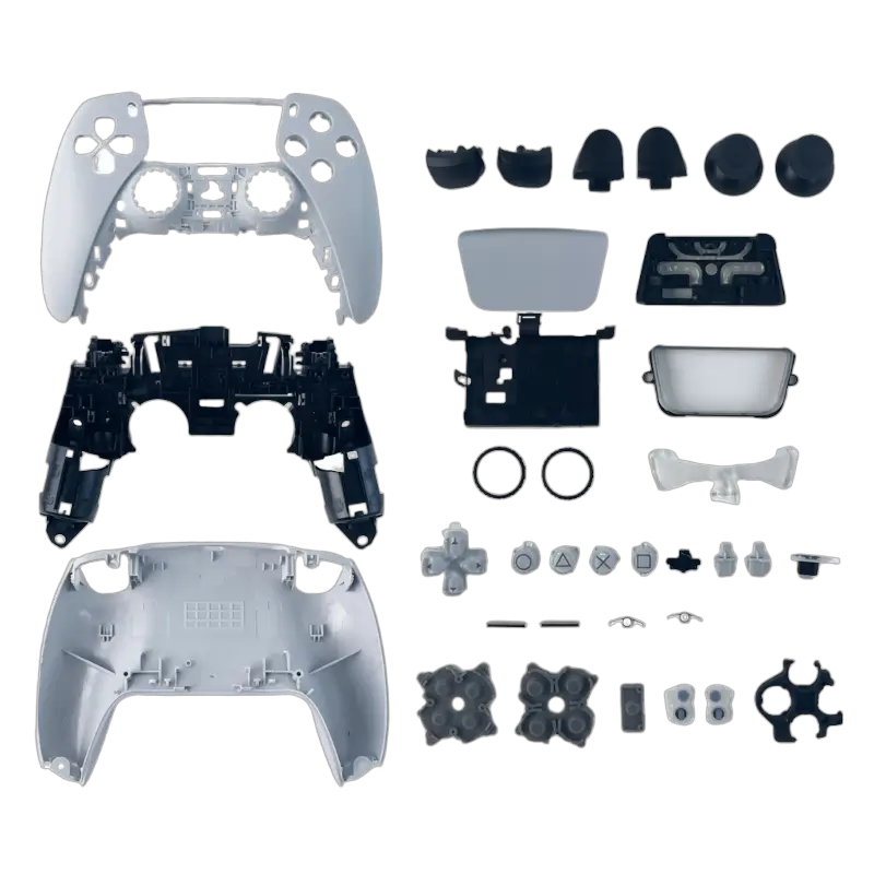White full housing shell kit with buttons and internal frame for PS5 DualSense BDM-010 and BDM-020 - THARAA STORE