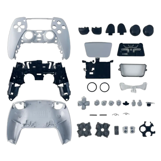 White full housing shell kit with buttons and internal frame for PS5 DualSense BDM-010 and BDM-020 - THARAA STORE