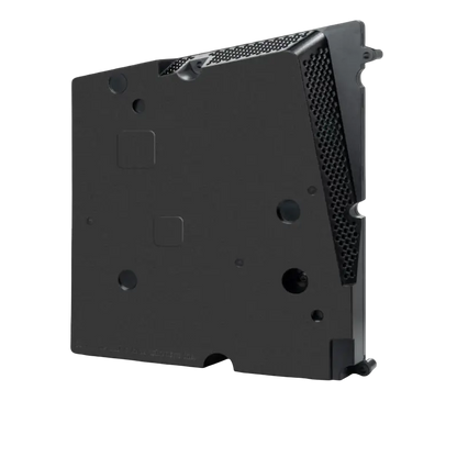 Black ADP-420DR internal power supply for PS5 Pro, shown from multiple angles with ventilation openings, mounting points, power connector, and specification label - THARAA STORE