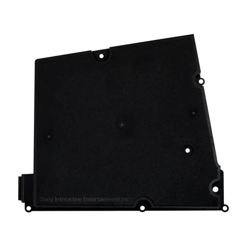 Black ADP-400GR internal power supply for PS5 Slim, shown from multiple angles with its identification label, ventilation openings, mounting points and AC power inlet - THARAA STORE