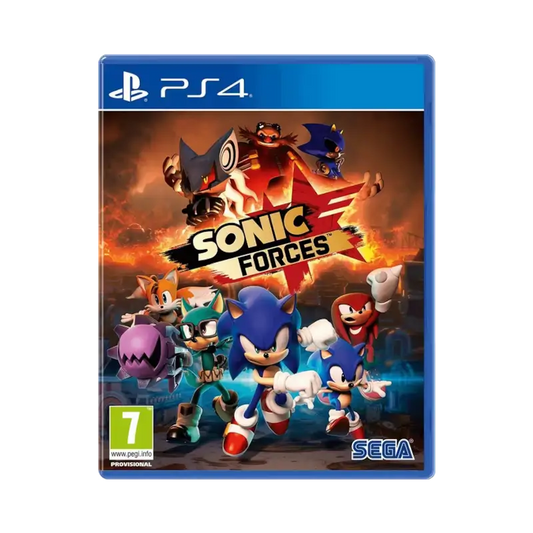 Used Sonic Forces PS4 physical game featuring Sonic battling Dr Eggman and Infinite - THARAA STORE