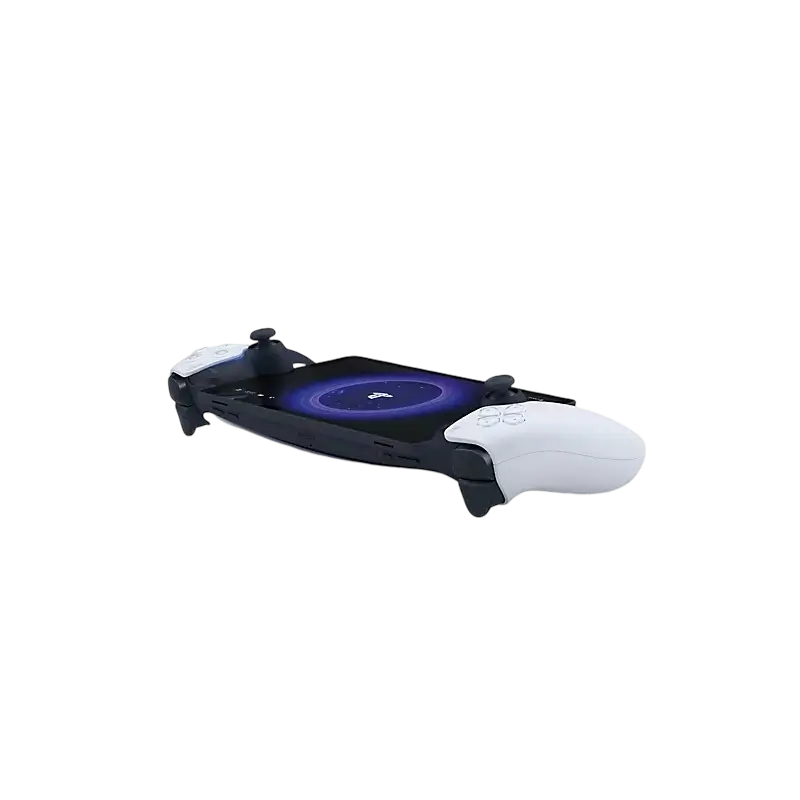 White PlayStation Portal Remote Player with an integrated screen and DualSense-style controls, shown from multiple angles with its retail box - THARAA STORE