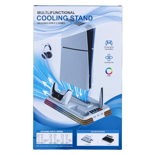 Wigearss Cooling Stand for PS5 Slim and PS5 Pro with Dual Charger and RGB Lights